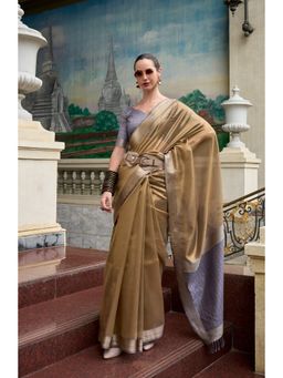 Anaita - Bronze Tissue Woven Saree with Unstitched Blouse