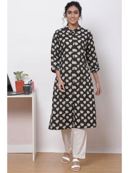 Biba - Black Carbon Straight Kurta