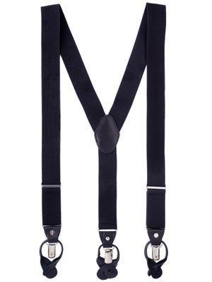 Buy The Tie Hub Signature Solid Black Y Back Button-end Suspender Online