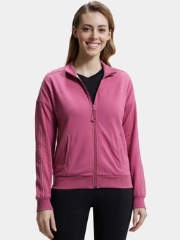 Jockey - A111 Women Super Combed Cotton Drop Shoulder Styled Jacket - Rose