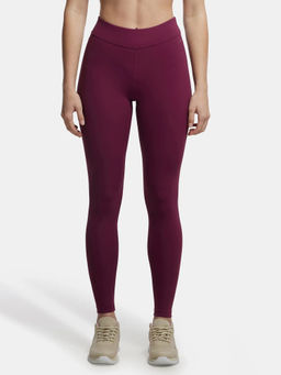 Jockey - MW20 Women Microfiber Elastane Active Wear Leggings - Grape Wine