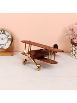 De Maison Decor - Brown Sheesham Wood Vintage Handcrafted Decor Airplane Sculpture