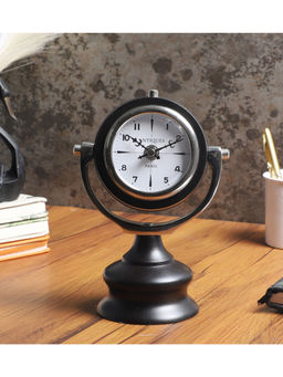 De Maison Decor - Black Marinus Table Clock Silver