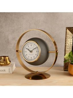 De Maison Decor - Halo Clock Ivory Grey & Gold