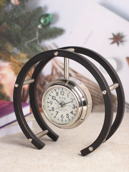De Maison Decor - Luna Serenade Table Clock Silver & Black