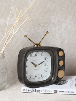 De Maison Decor - Retro Tv Table Clock Black