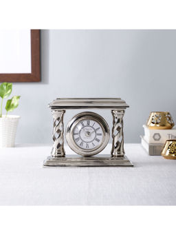 De Maison Decor - Silver Velour Table Clock
