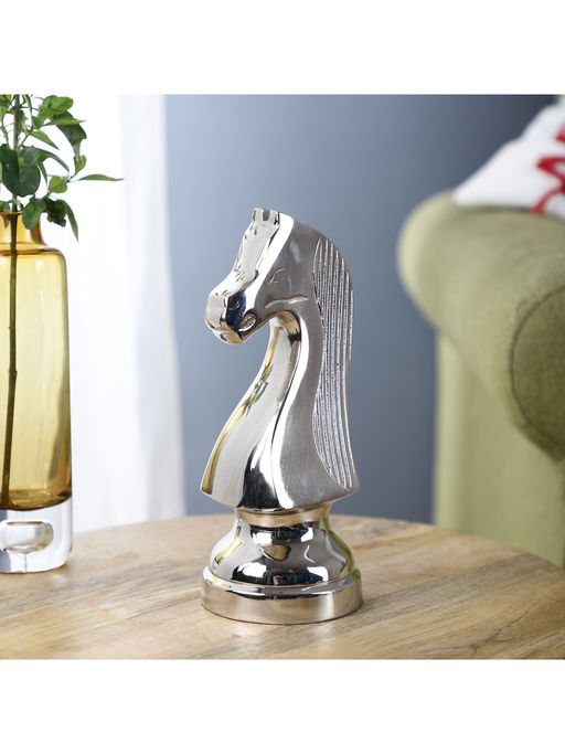 De Maison Decor Chess Horse Silver Sculpture