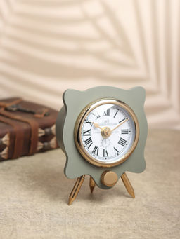 De Maison Decor - Grey Pixel Pulse Table Clock Gold