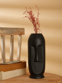 ARRABI - Premium Black Solid Ceramic Stoneware Matte Vase