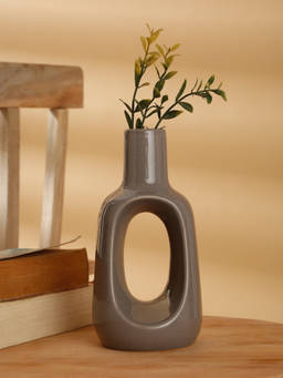 ARRABI - Premium Grey Glossy Ceramic Stoneware Gloss Vase