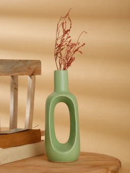ARRABI - Premium Green Matte Ceramic Stoneware Matte Vase