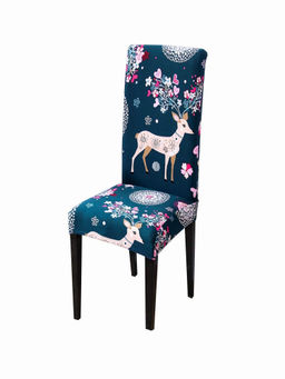 House of Quirk - Teal Stretch Removable Washable Short Dining Chair Cover