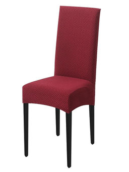 House of Quirk - Maroon Stretch Removable Washable Short Dining Chair Cover