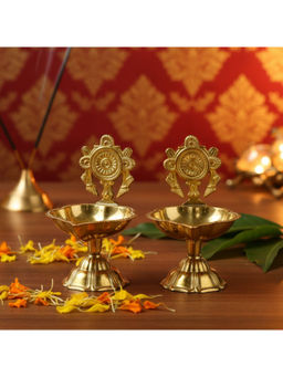 Ritualistic - Gold Brass Pooja Diyas (Pack of 2)
