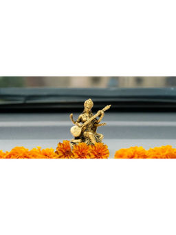 Ritualistic - Gold Pure Brass Saraswati Idol