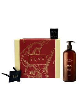 SEVA HOME - Red Serenity Gift Set - Scented Candle, Personal Care, Car Freshener