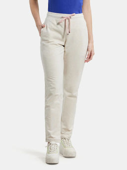 Jockey - UL07 Women Super Combed Cotton French Terry Track Pant - Cream Melange