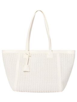 Forever New - White Wrenley Weave Tote Bag
