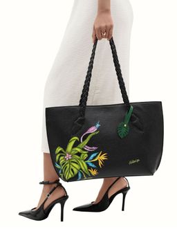 Hidesign - Black Genuine Leather Garden 02 Women Handbag (L)