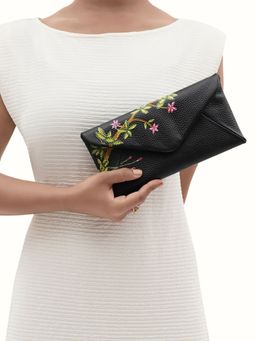 Hidesign - Black Genuine Leather Garden W1 Women Wallet (M)