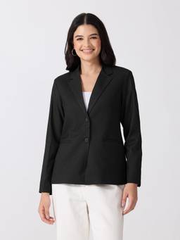 SHOWOFFFF - Black Tailored Fit Single-Breasted with Notched Lapel Blazer