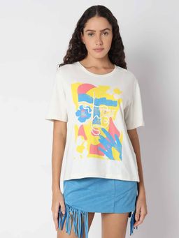 VERO MODA - White Cording Detail T-Shirt