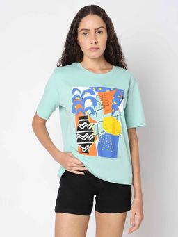 VERO MODA - Blue Graphic Print T-Shirt
