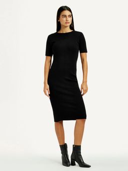 Levi's - Women's Solid Black Boat Neck Dress