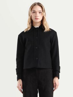 RAREISM - Women's Nikzo Black Polyester Blend Spread Collar Regular Fit Jacket