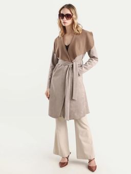 RAREISM - Women's Palmer-25 Off White Polyester Blend Overcoat with Belt