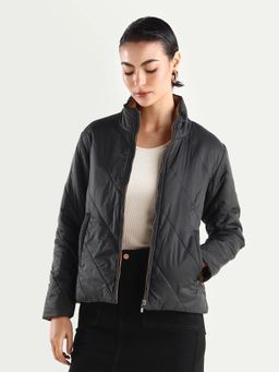 RAREISM - Women's Sapell Black Stand Collar Boxy Fit Jacket