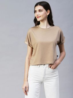 RIGO - Women Beige Poly Corduroy Casual Top