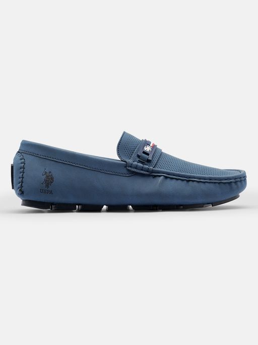 Buy POLO Barnes Mens Self Design Navy Driving Shoes