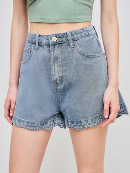 Cider - Solid Wave Trim Jean Shorts