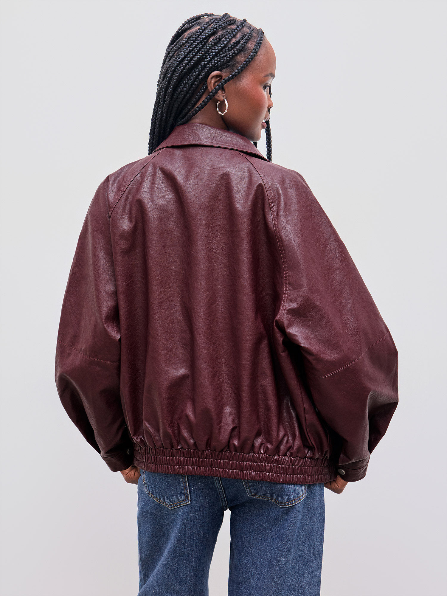 Buy Cider Faux Leather Zipper Jacket (XL) Online