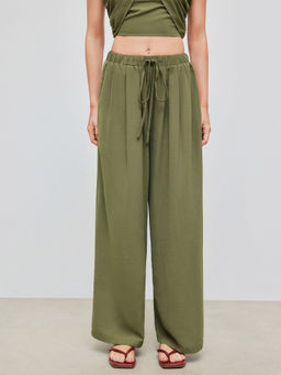 Cider - Elastic Waist Wide Leg Trousers