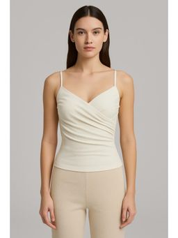 Cider - V-Neck Solid Ruched Cami Top