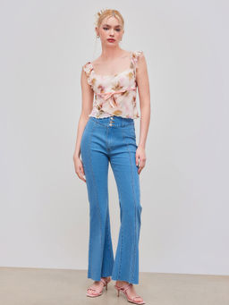 Cider - Denim High Waist Flared Jeans