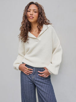 Cider - Polo Solid Long Sleeve Sweater