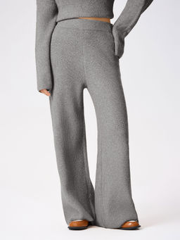Cider - Wool-Blend Knitted Mid Waist Wide Leg Trousers