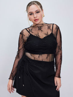 Cider - Lace Long Sleeve Top Curve & Plus