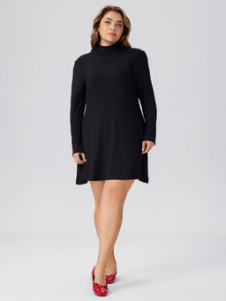 Cider - High Neck Solid Dress Curve & Plus