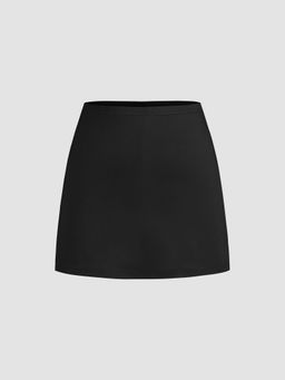 Cider - Mid Rise Split Solid Skirt