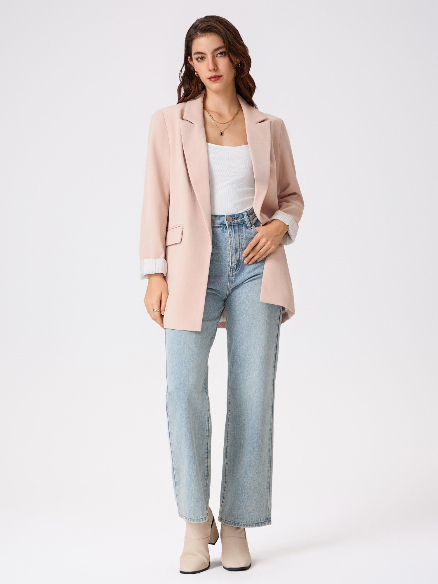 cider Collar Solid Pocket Blazer-picture-14