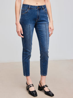 Cider - High Stretch Denim Low Rise Solid Pocket Cropped Legging Jeans