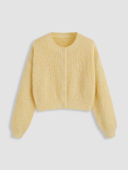 Cider - Knit Round Neckline Button Cardigan
