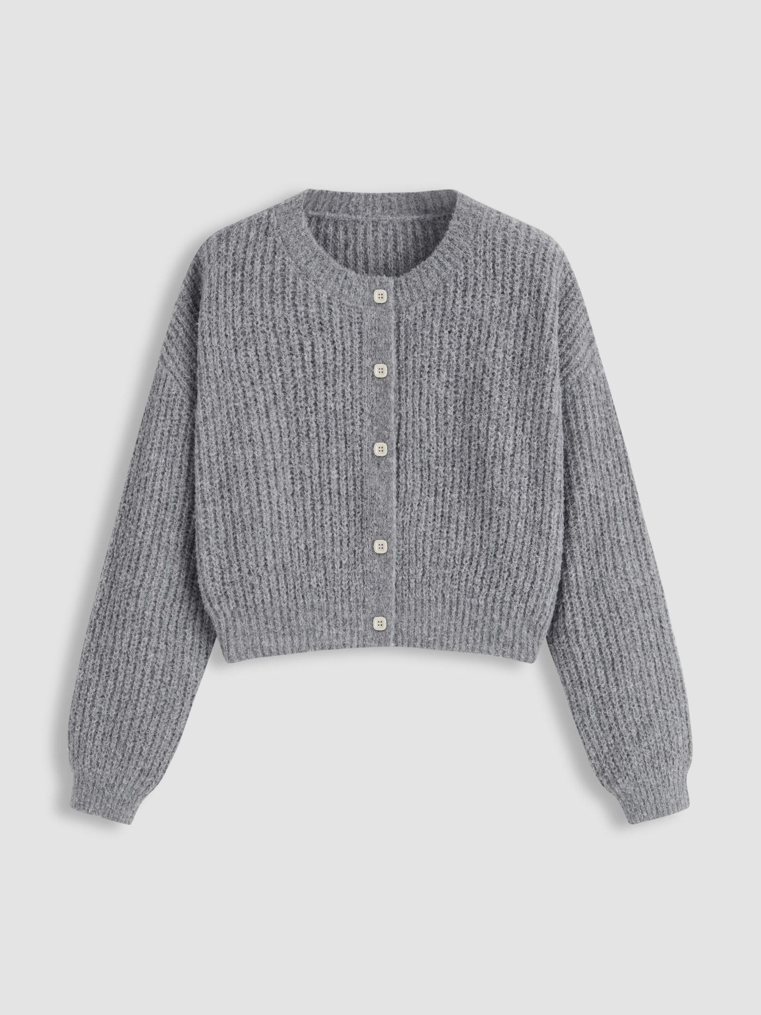 cider Knit Round Neckline Button Cardigan-picture-42