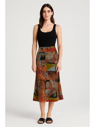 Mid Rise Aztec Colo block Mermaid Skirt