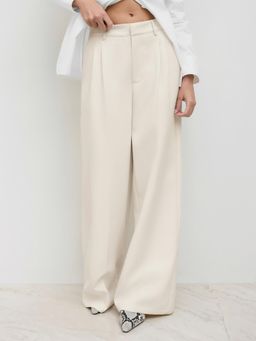 Cider - Mid Rise Pleated Pocket Straight Leg Trousers